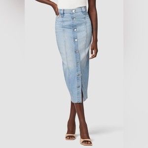 Hudson Button Front Denim Pencil Skirt Size 30